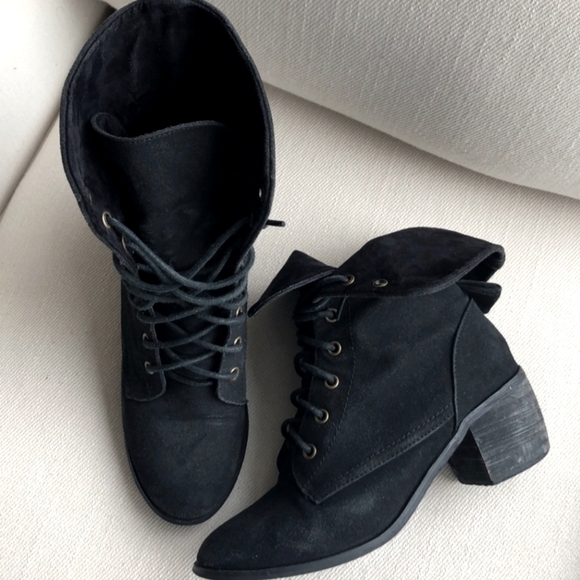 Moving Sale! Madden Girl Black Booties, Suade Leather, Size 7.5 - Picture 4 of 6